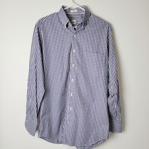 Peter Millar Seaside Finish Blue Purple Plaid Button-Down Shirt